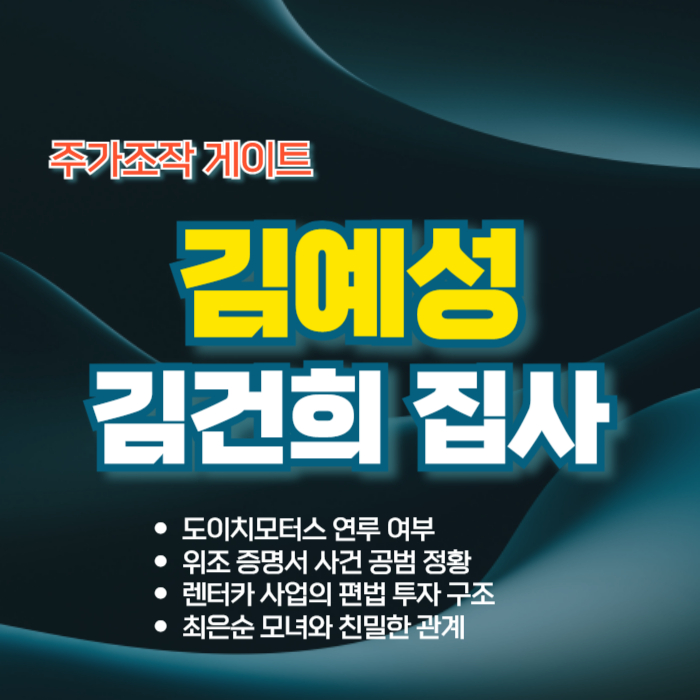 김예성, 김건희 집사 게이트 189억 비마이카 IMS 특검