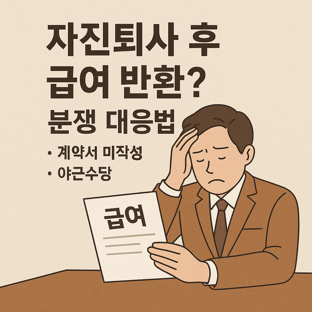 자진퇴사 후 급여 반환? 분쟁 대응법 (계약서 미작성, 야근수당)