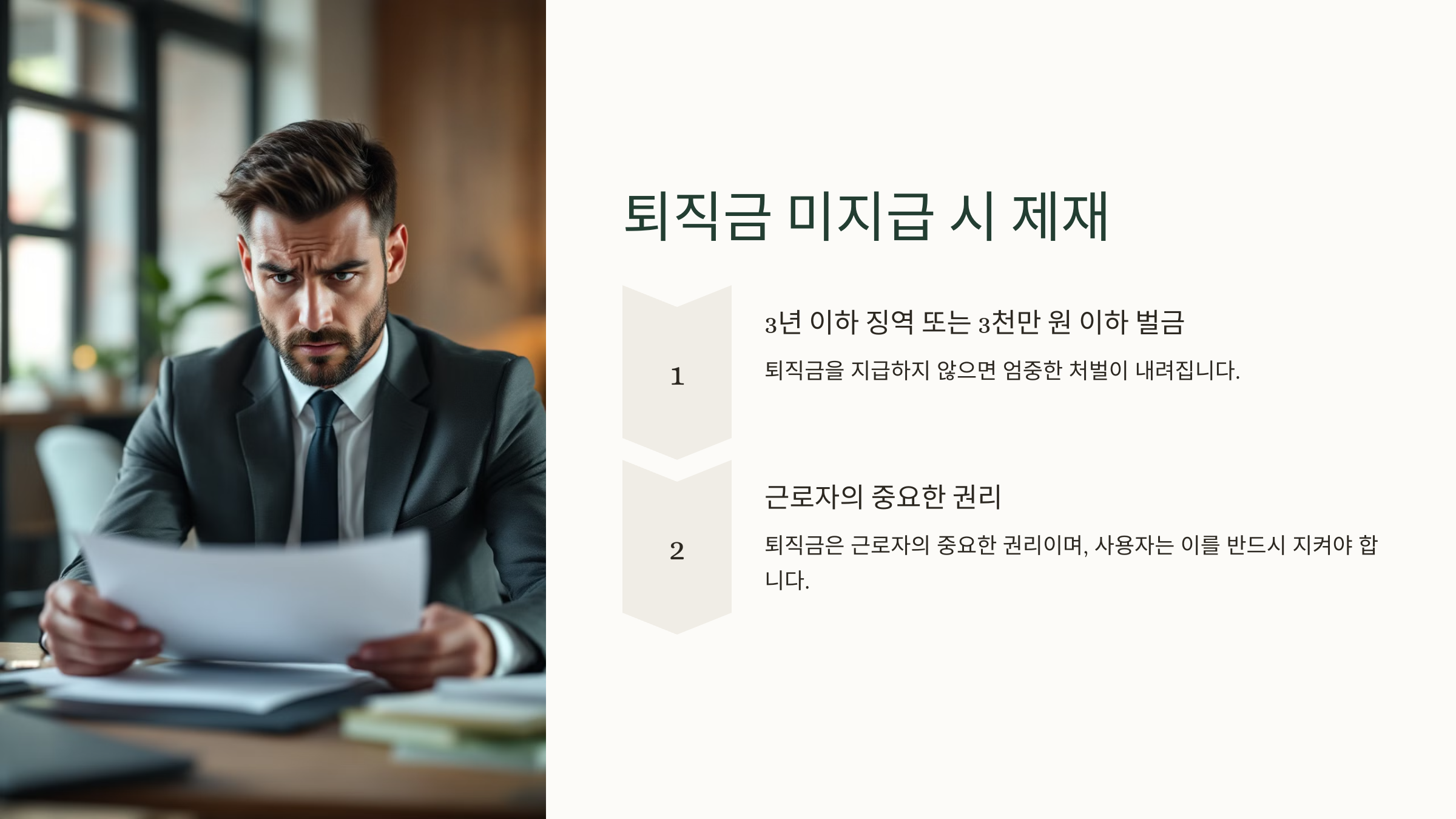 퇴직금 지급규정 계산방법 1년 이하