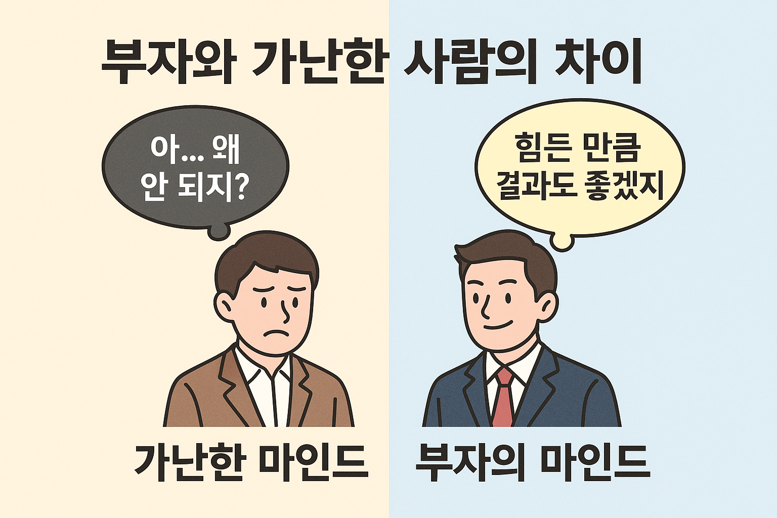 부자와 가난한 사람과의 차이