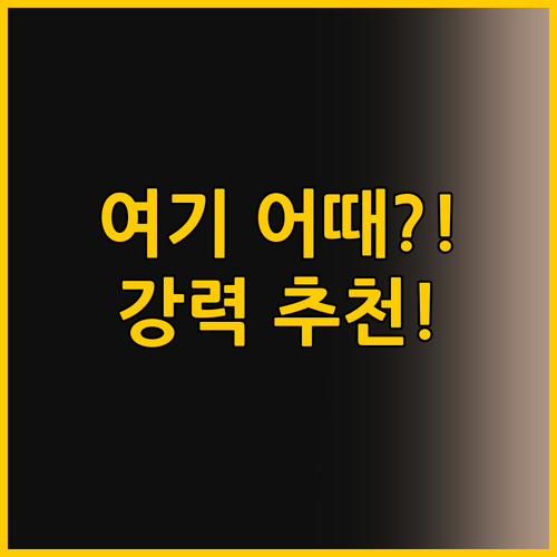 가족여행엔 여기 커플 기념일엔 저기 ..