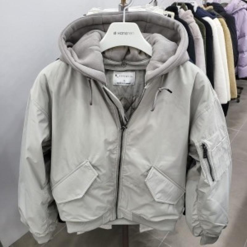 행텐 남성 누빔 항공 점퍼 후드 탈부착 봄버 라이트그린 10390-010-801-69