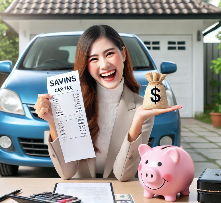 자동차세 절약해서 기분좋은 사람 사진