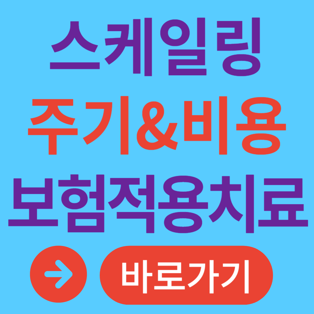 스케일일 주기 비용 주의사항 건강보험 적용 치과 시술 항목
