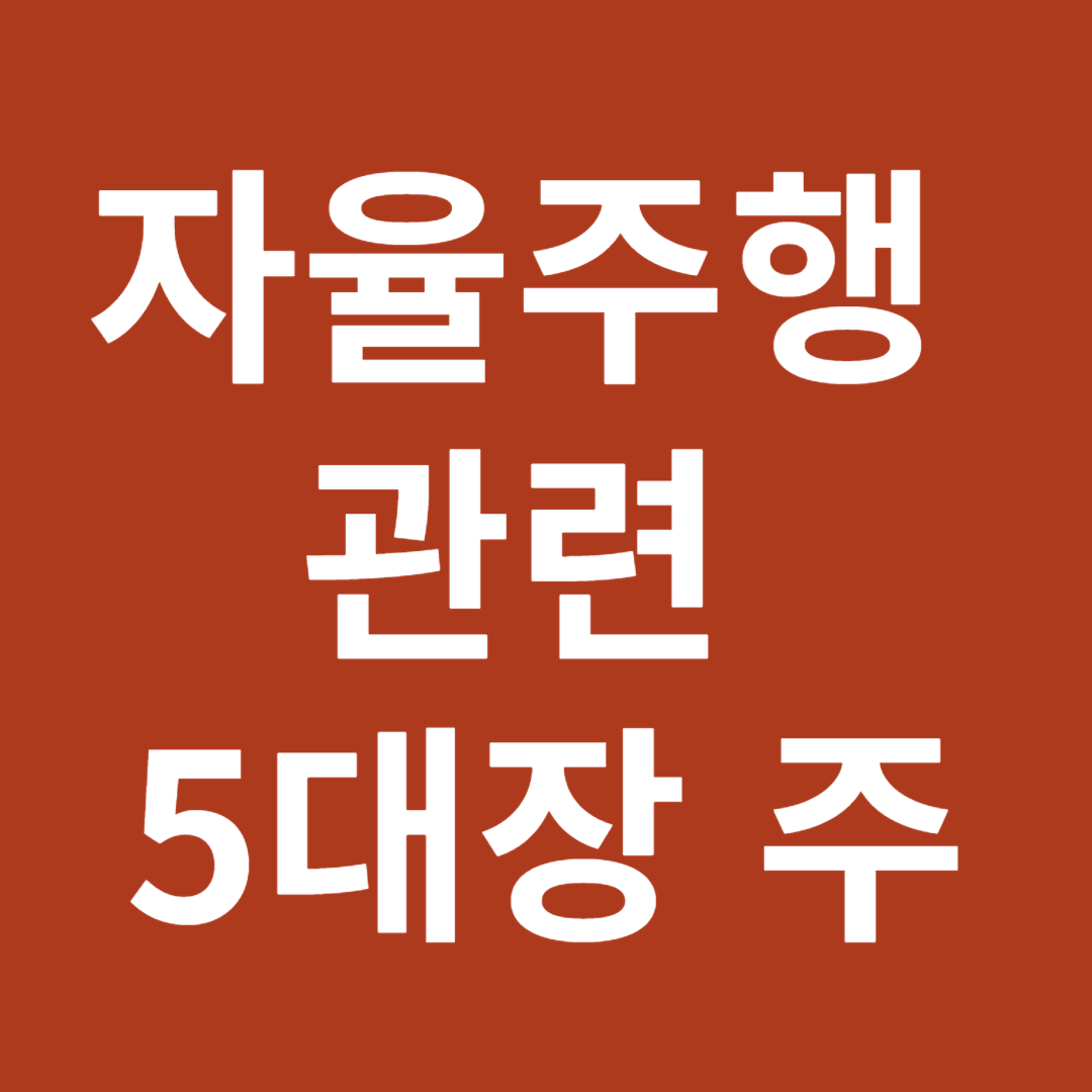 자율 주행 관련 5대장 주
