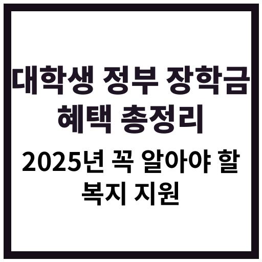 2025년 대학생이 받을 수 있는 정부 장학금과 복지 혜택 총정리 이미지