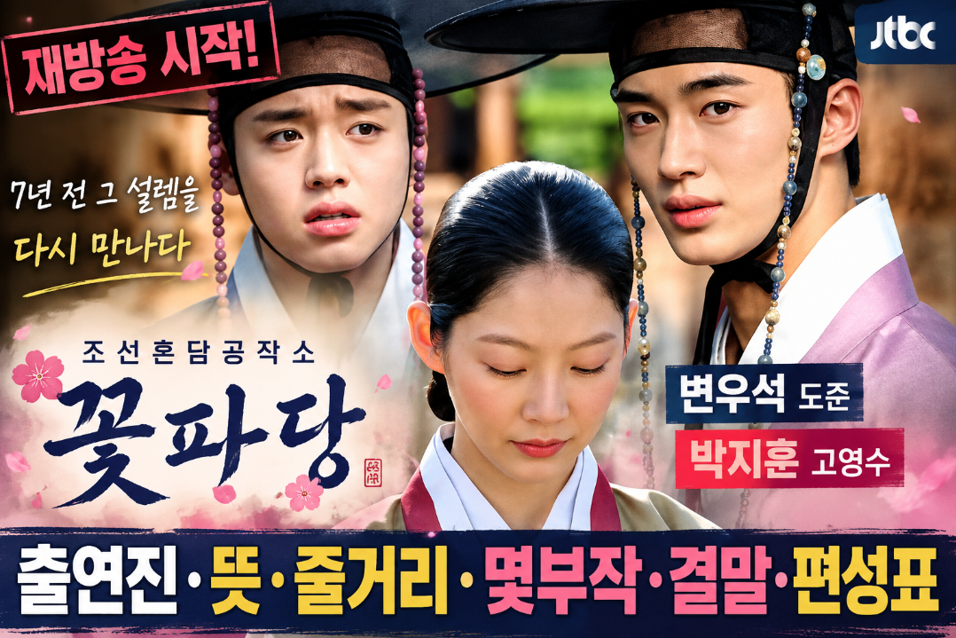 꽃파당 재방송|등장인물 변우석·박지훈·뜻·줄거리·몇부작·결말