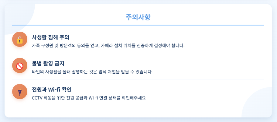 CCTV 설치 주의사항