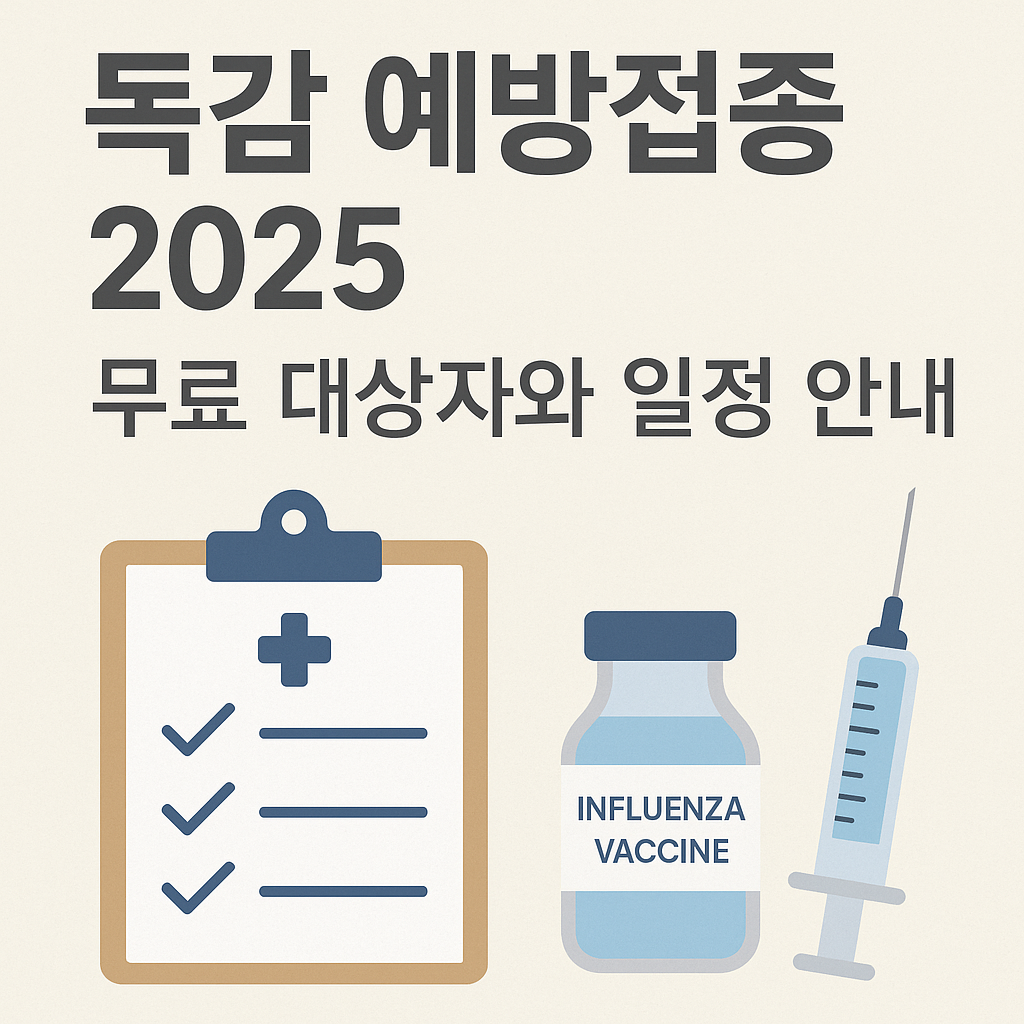독감 예방접종 2025, 무료 대상자와 일정 안내
