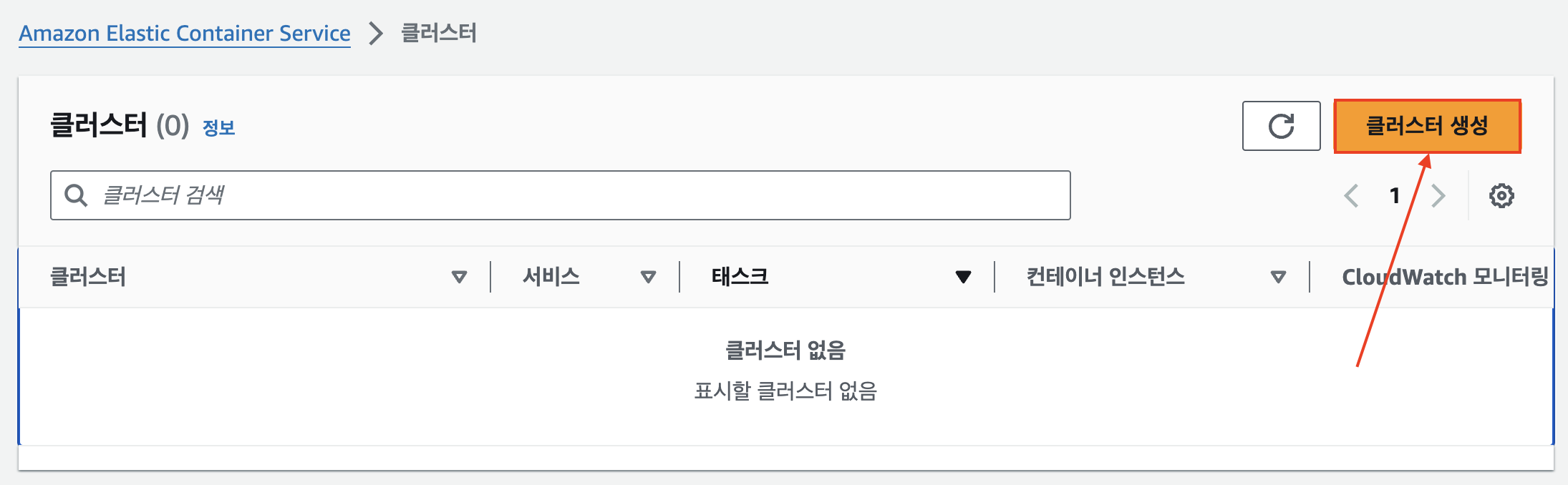 ecs 클러스터 생성하기