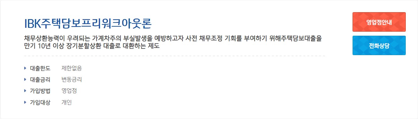 IBK 주택담보 프리워크 아웃론