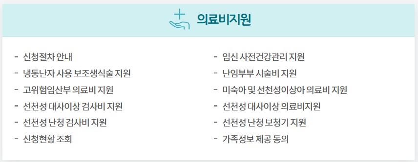 임신 사전건강관리 의료비지원