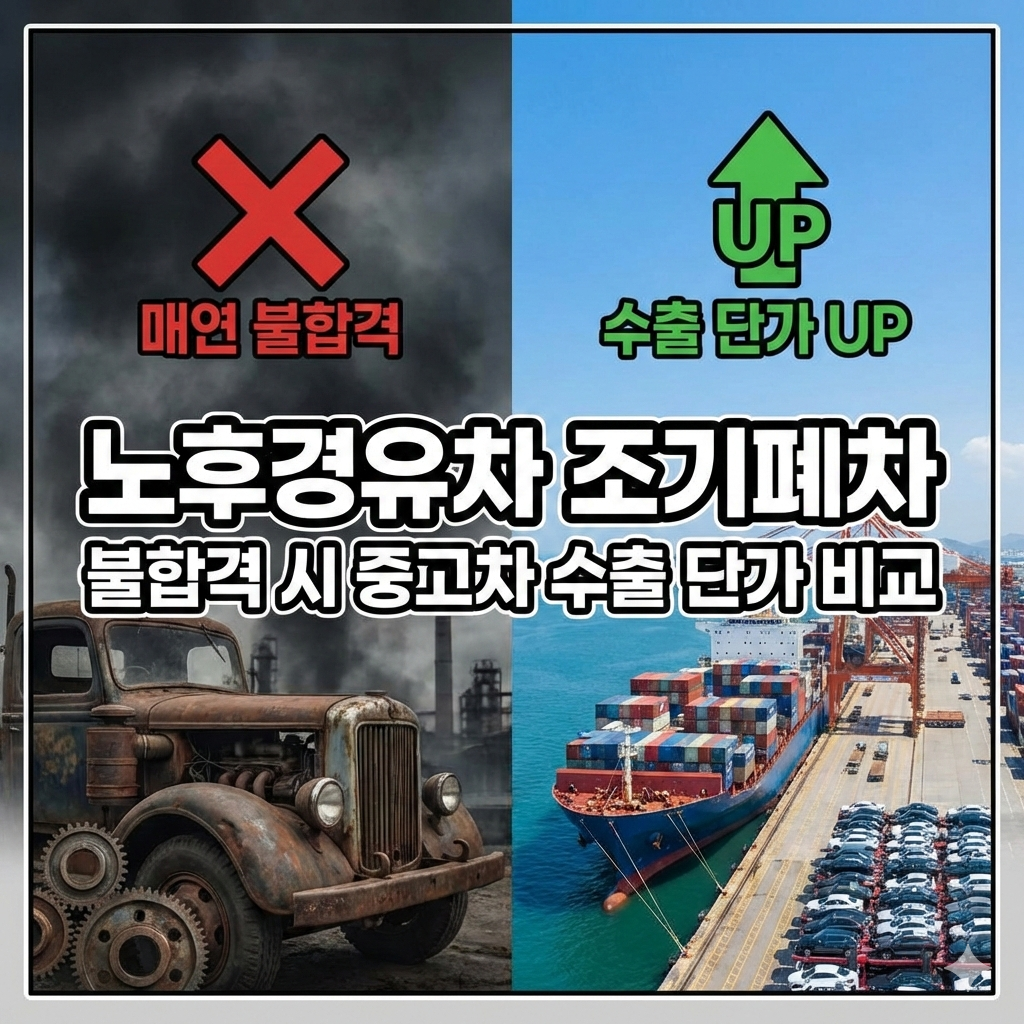 노후경유차 조기폐차 불합격 시 대안! 중고차 수출 단가와 지원금 혜택 비교