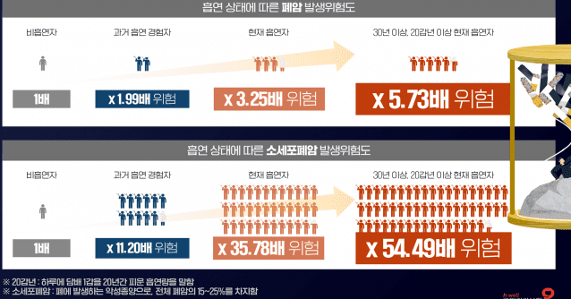 흡연과폐암 소세포폐아 흡연력 장기흡연 금연 건강보험공단
