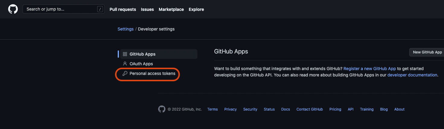 3. Personal access tokens 클릭