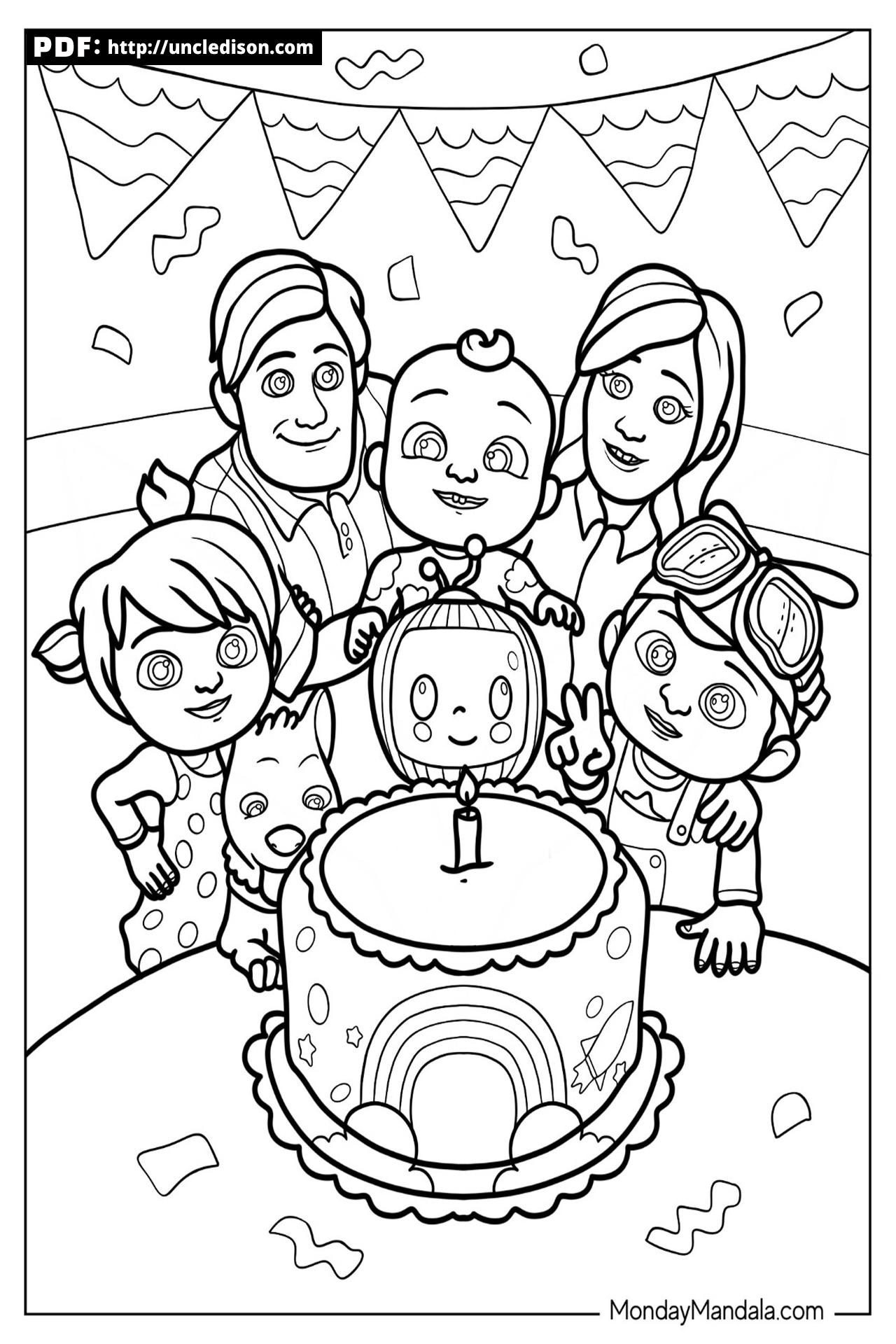 코코멜론 색칠공부 무료도안 cocomelon coloring pages