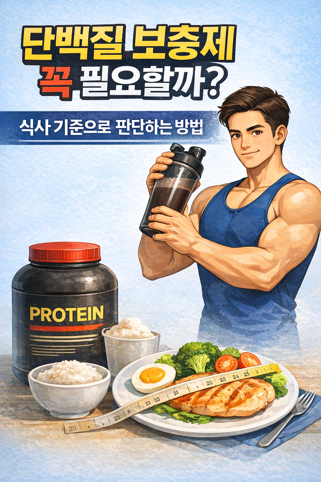 단백질 보충제 꼭 필요할까 운동할 때 필수인지 식사로 충분한지 비교한 이미지