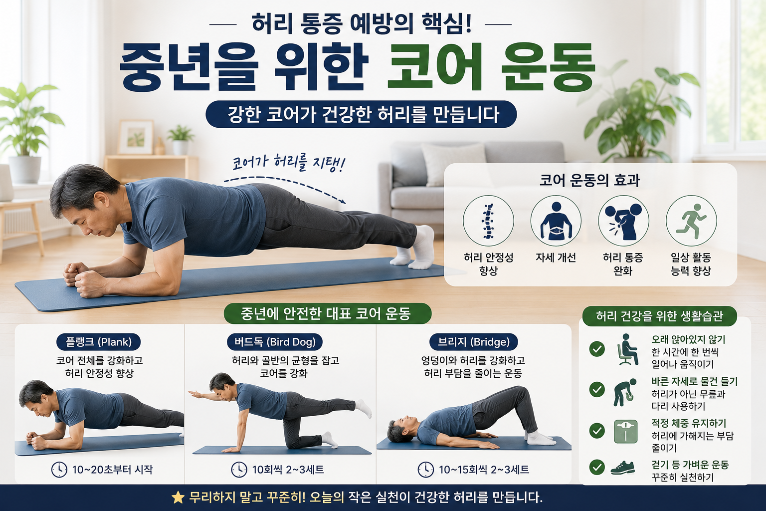중년을 위한 코어 운동