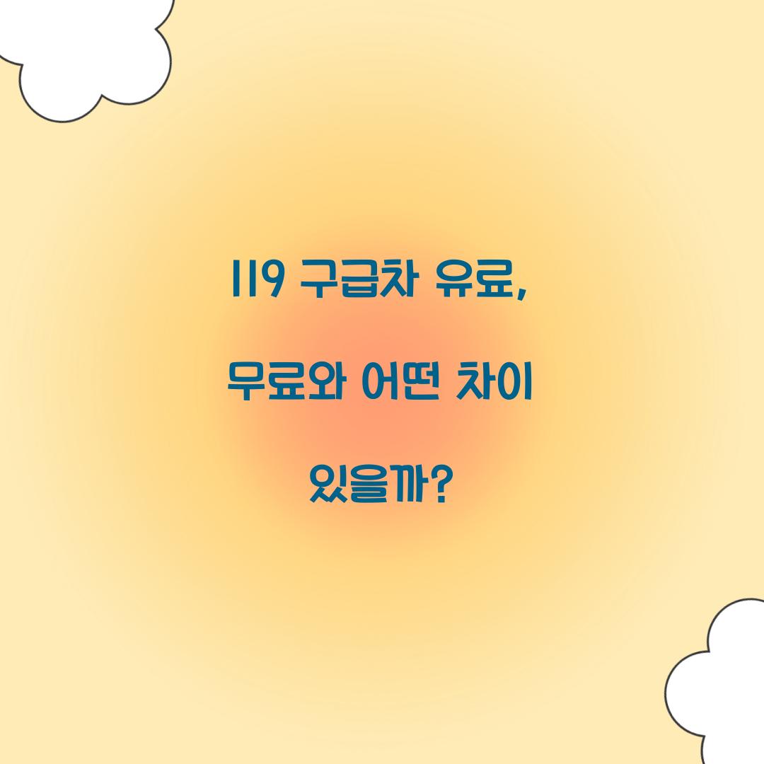 119 구급차 유료