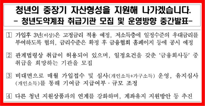 청년 도약계좌 정부 방안