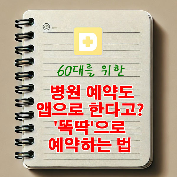 60대를 위한 병원 예약도 앱으로 하는 시대 '똑딱'으로 예약하는 법