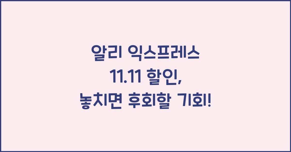 알리 익스프레스 11.11 할인