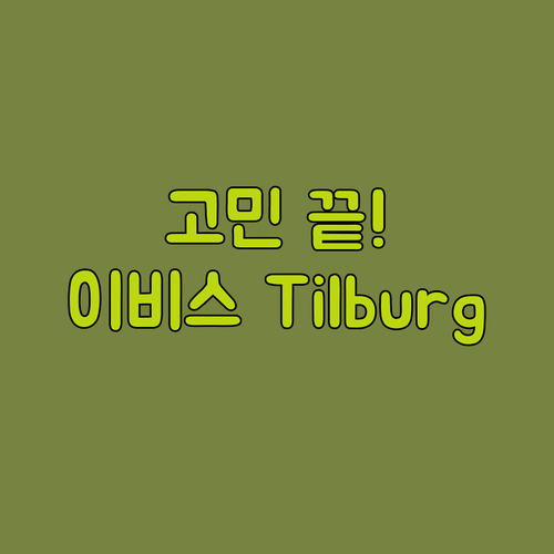 틸뷔르흐 숙소 고민 끝! 이비스 틸뷔..