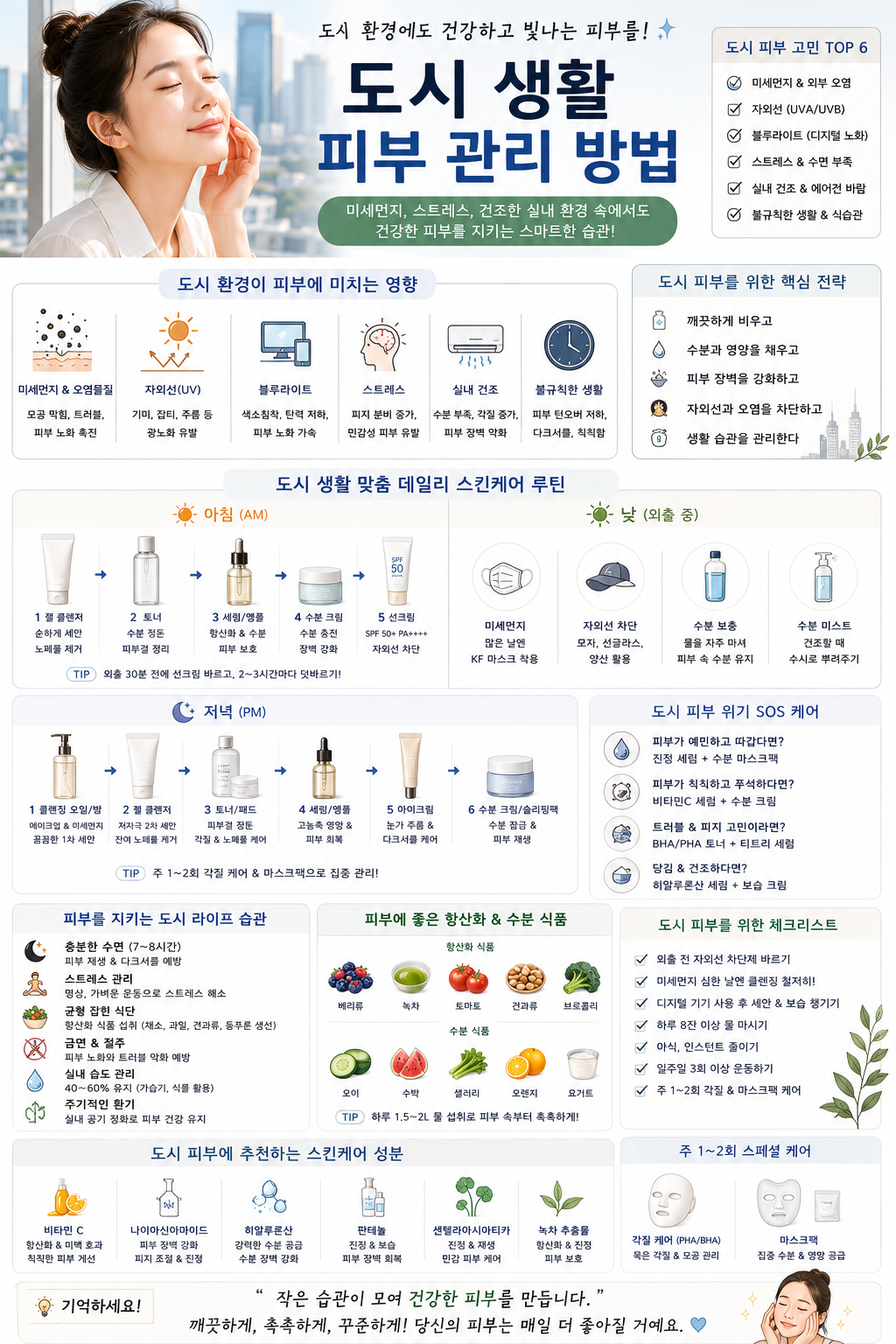 도시 생활 피부 관리 방법 관련 사진