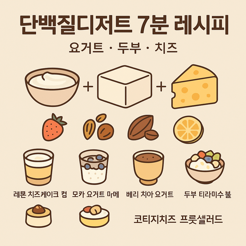 단백질디저트 7분 레시피: 요거트·두부·치즈