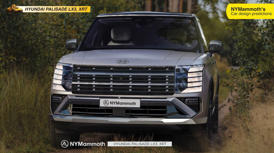 현대자동차가 새롭게 선보일 '팰리세이드 풀체인지 XRT(LX3)' 모델의 예상도가 최초로 등장했다.