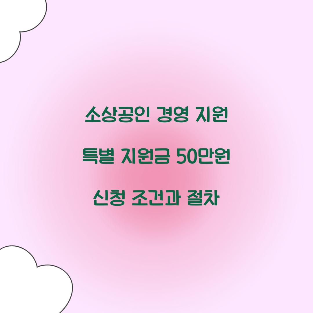 소상공인 경영 지원 특별 지원금 50만원