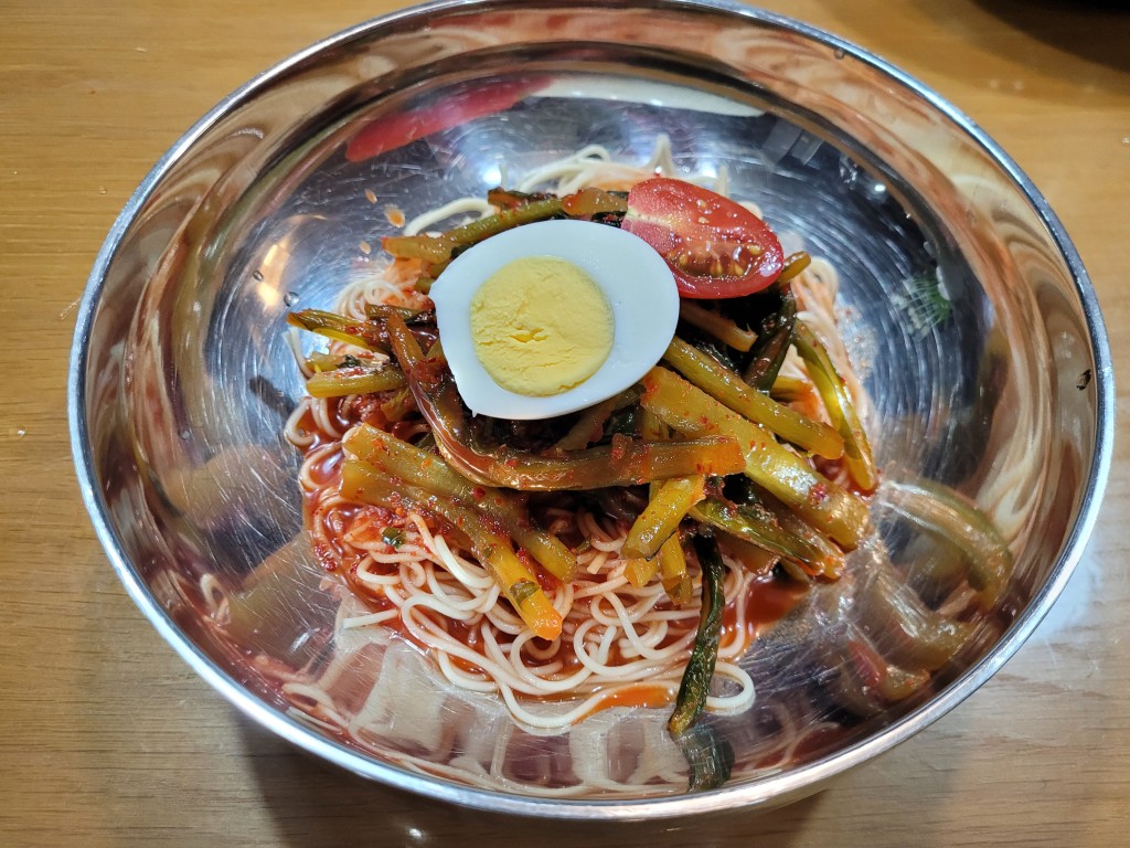 완성된 열무비빔국수