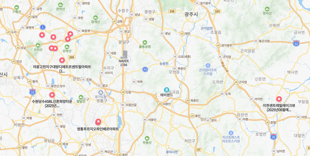 2025년 경기 남부권 오산·안성·용인·안양·군포·의왕·수원·이천 신축 아파트 입주 아파트 전세 월세 매매 부동산 시세 정보