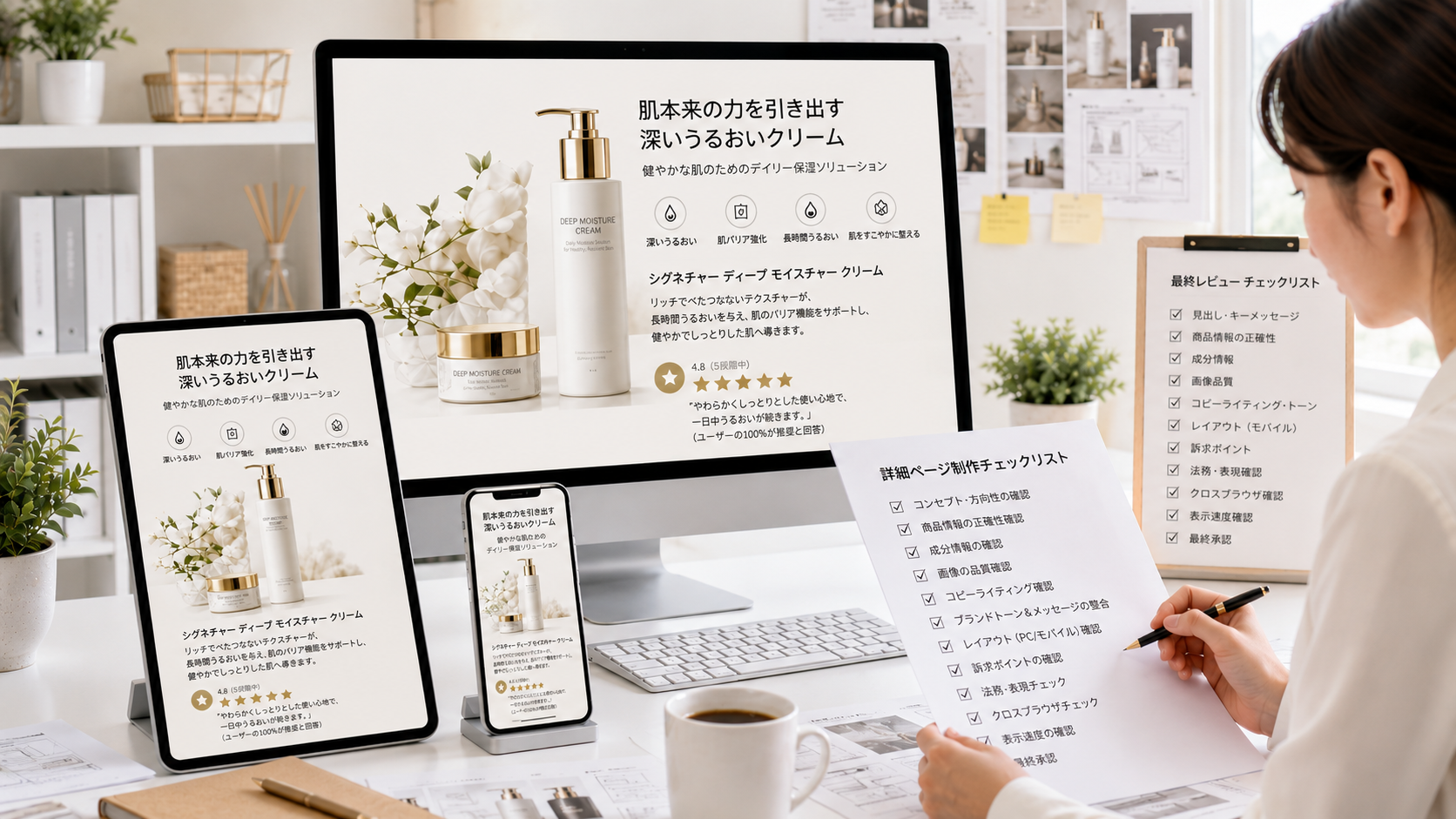 修正とプラットフォーム最適化を完了した詳細ページの最終確認