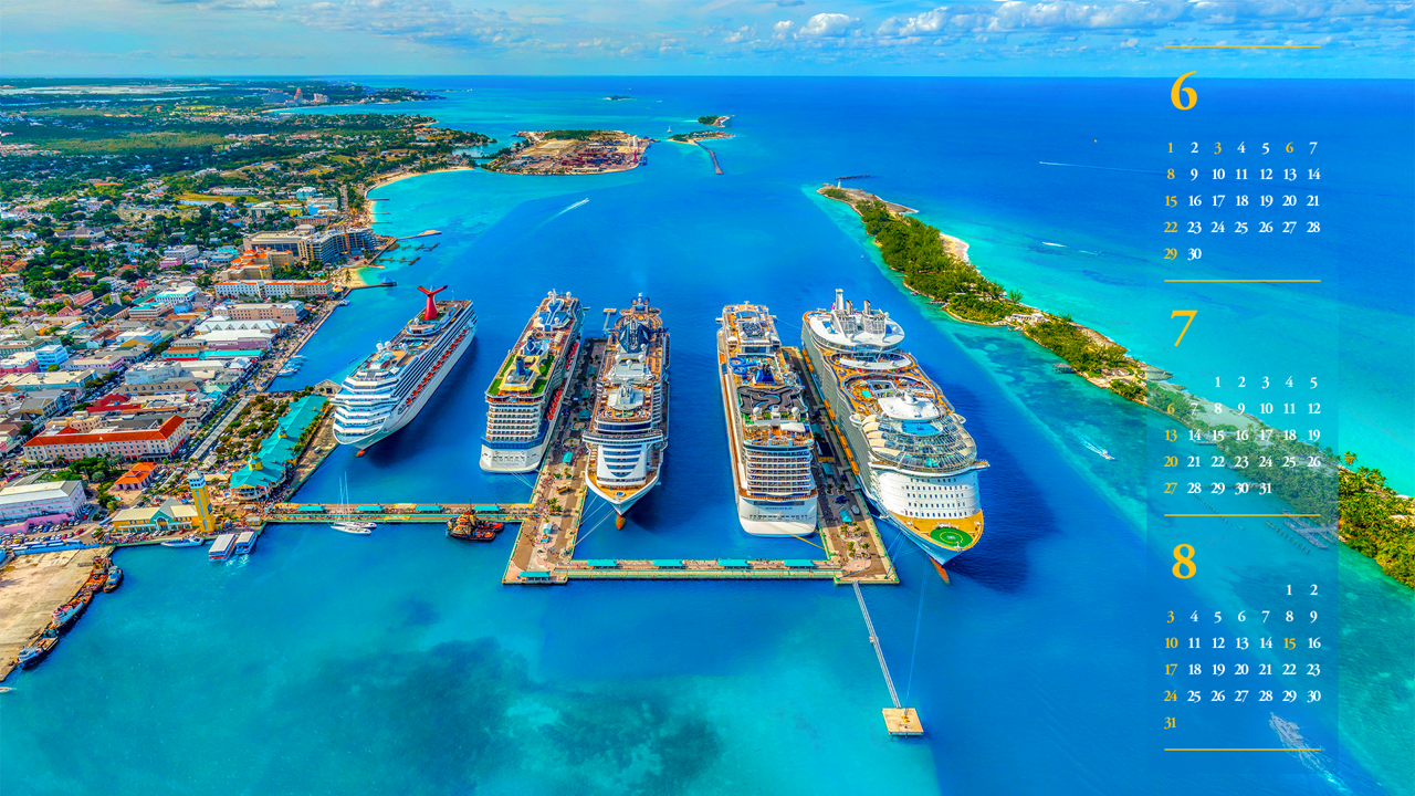 03 바하마의 유람선들 B - 2025년7월 노트북배경화면