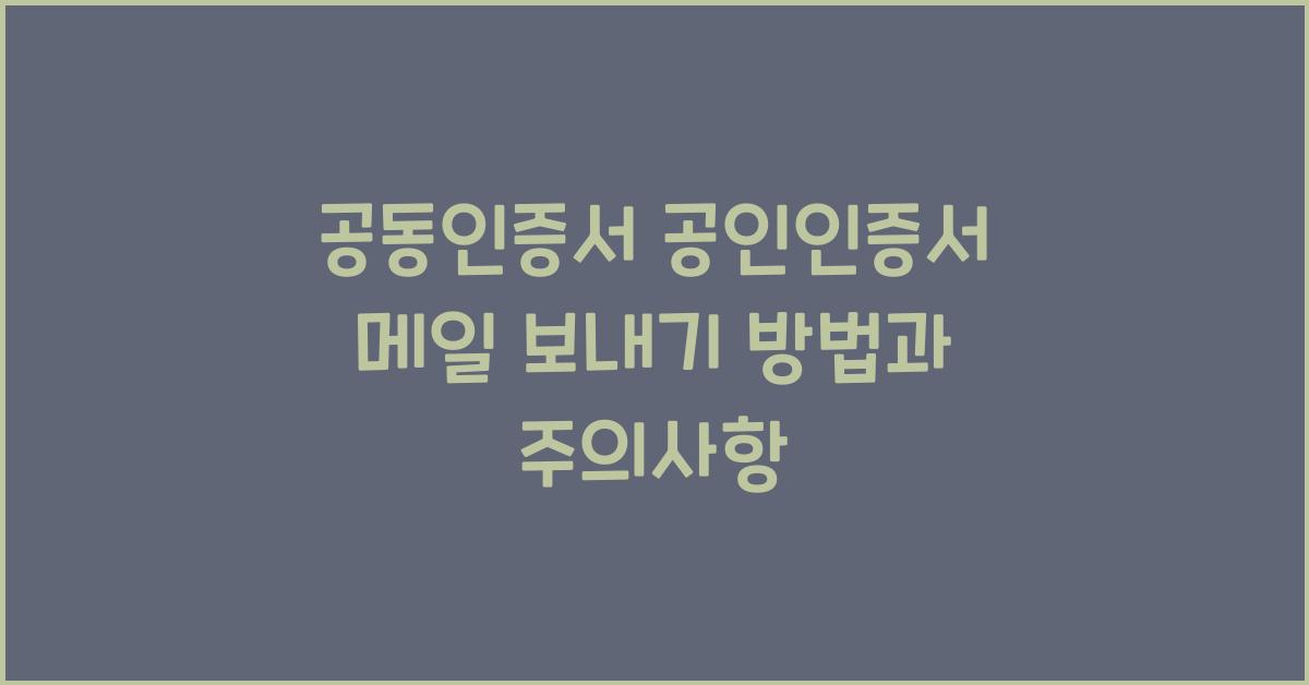 공동인증서 공인인증서 메일 보내기