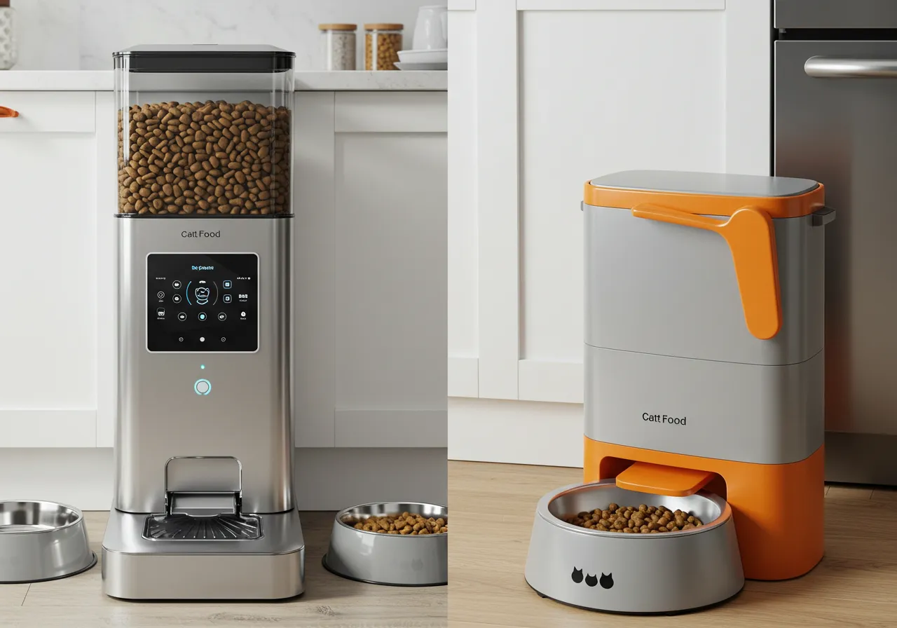 고양이 자동급식기 vs 수동급식기