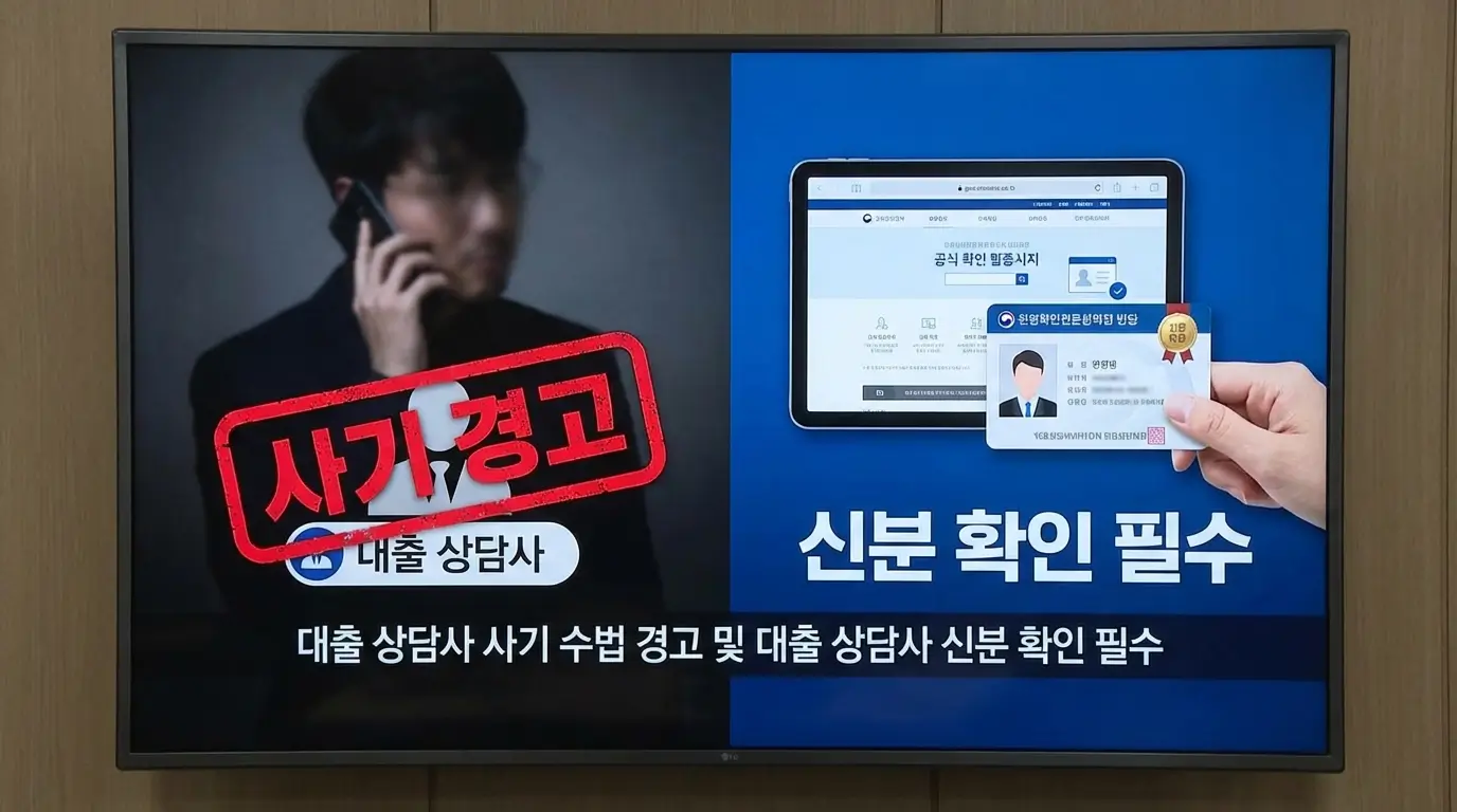 대출 상담사 사기 수법 경고 및 대출 상담사 신분 확인 필수