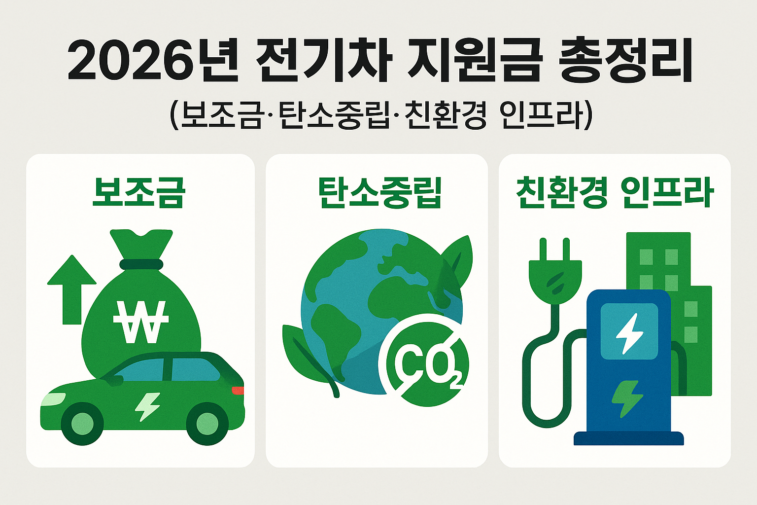 2026년 전기차 지원금 총정리 (보조금&middot;탄소중립&middot;친환경 인프라) 관련 설명 이미지