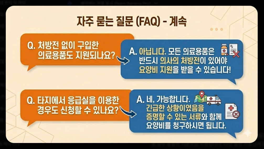 의료급여(요양비)신청, 지원대상, 지원항목, 지원금액