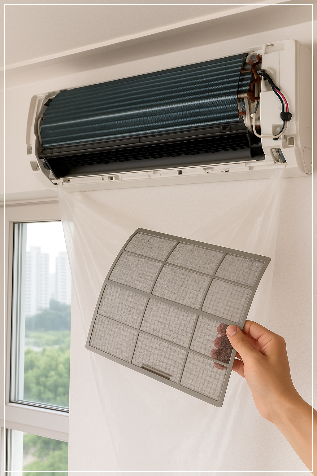 전라도 광주 에어컨 청소 전후 모습, 냄새와 곰팡이 완전 제거