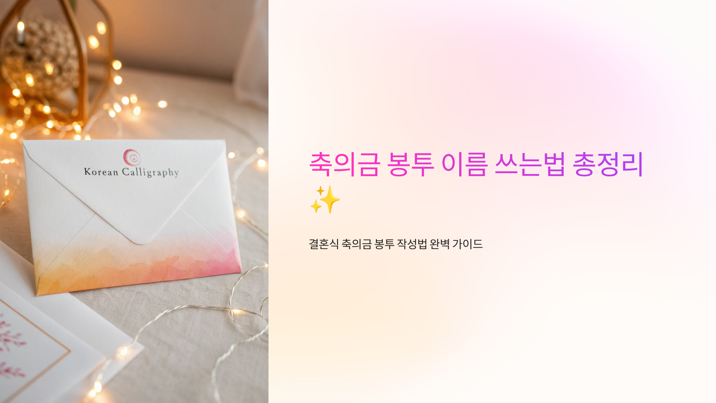 축의금 봉투 이름 쓰는법 총정리✨