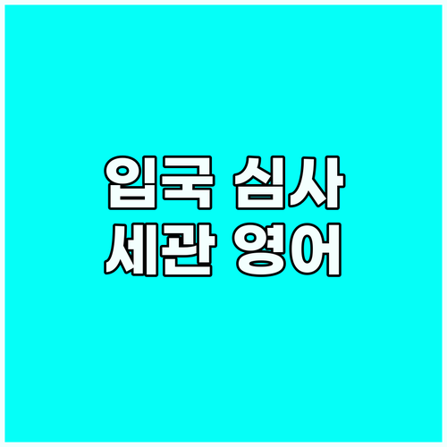 입국 심사 막힘없이! 해외여행 세관 ..