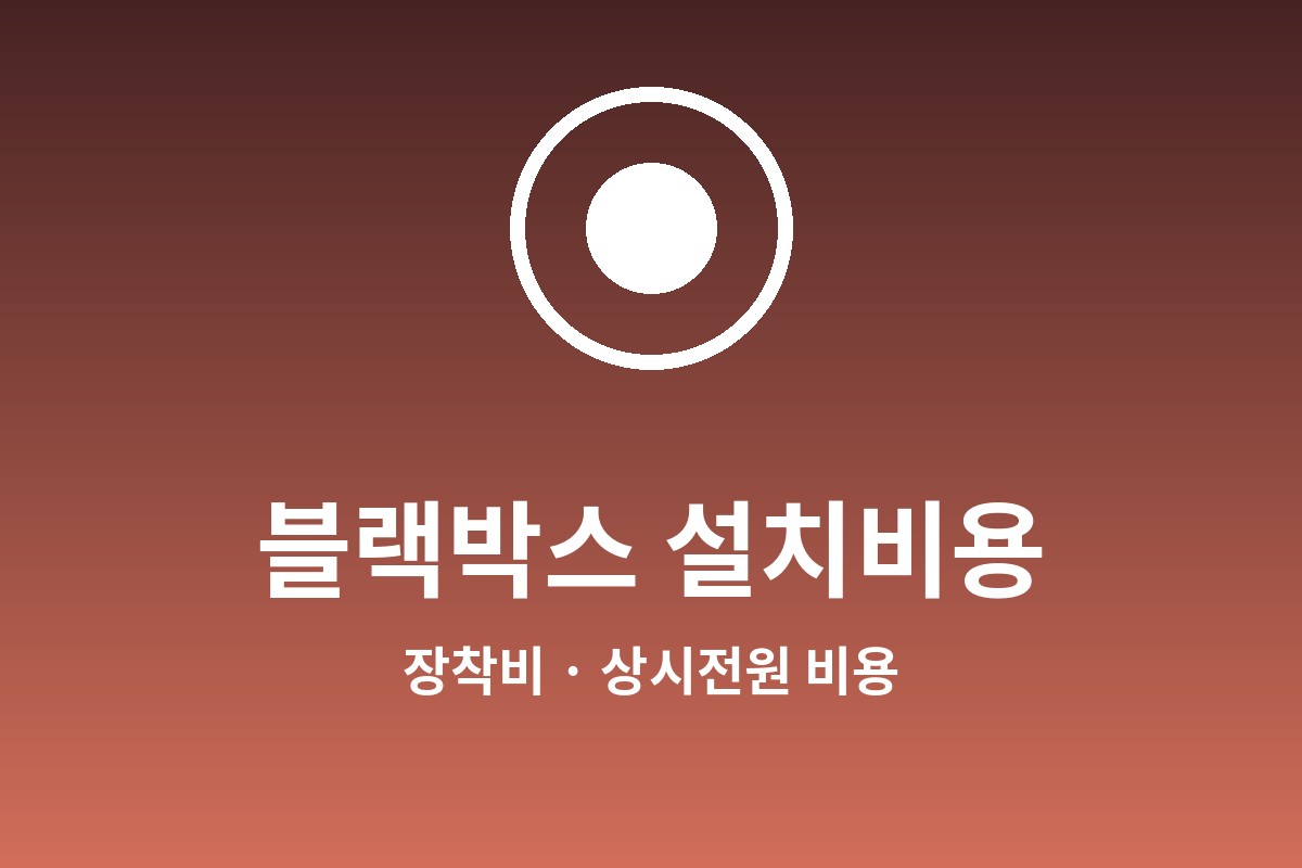 블랙박스 설치비용