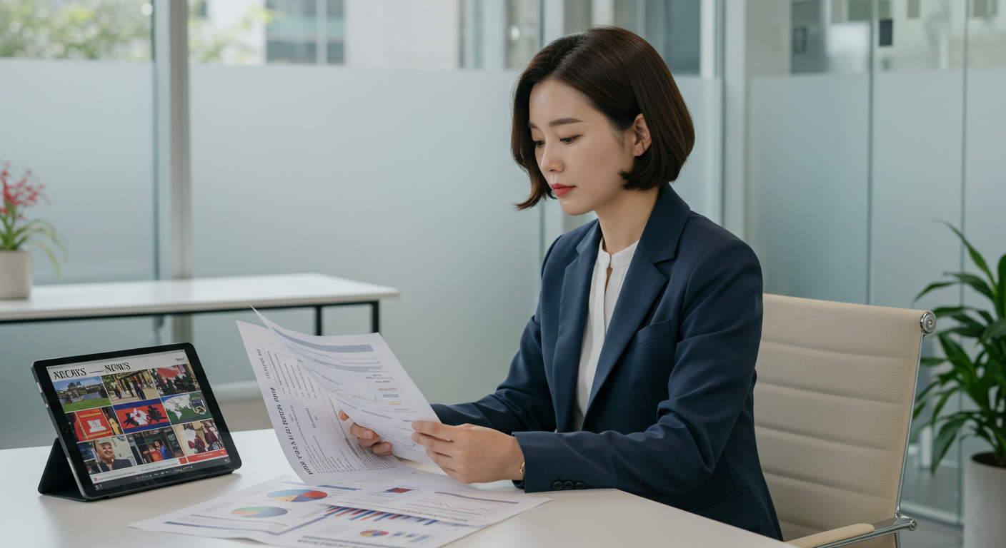 태국-캄보디아 전쟁 관련 무역 영향을 분석하는 한국 기업인