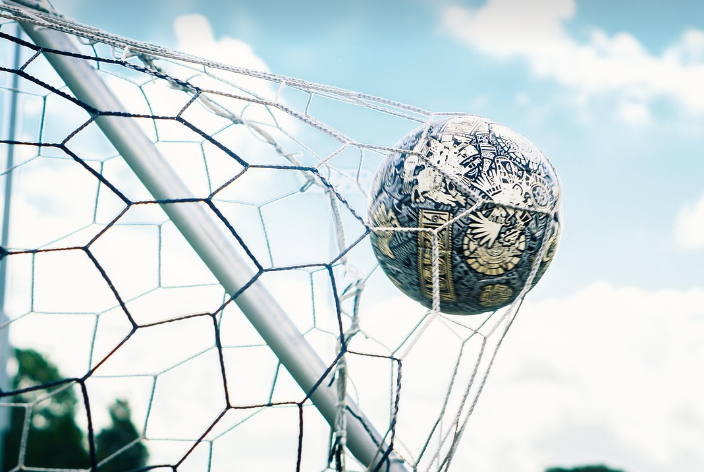 축구 골 넣은 모습