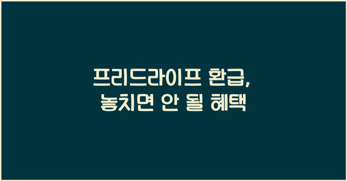 프리드라이프 환급