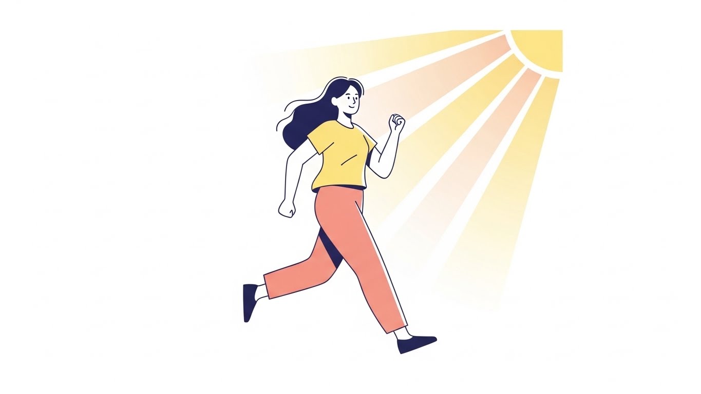 햇빛이 비치는 길을 향해 자신 있게 걸어가는 여성의 장면, 여성창업지원금은 시작의 도구이니 이후 수익 구조까지 함께 설계해야 합니다.