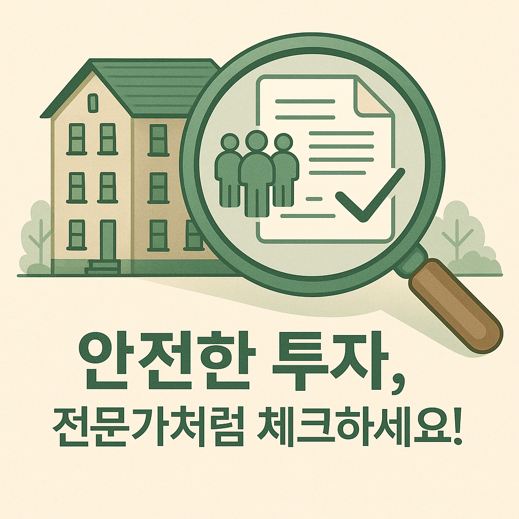 안전한 투자 메시지를 담은 전문가적 점검 일러스트