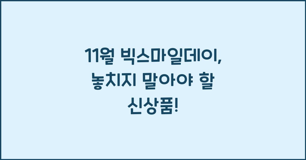 11월 빅스마일데이
